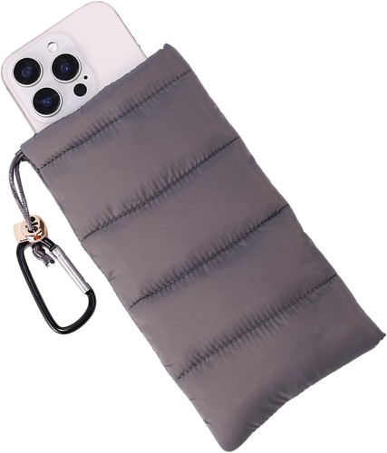 Thermal phone pouch grey - phone, down
